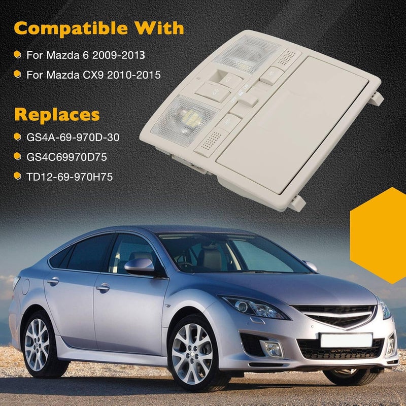 Gledewen وحدة إضاءة LED للقراءة في الكونسول العلوي بديل لسيارة مازدا 6 2009-2013، CX9 2010-2015، نسخة مطورة من وحدة مفتاح السقف - Image 2